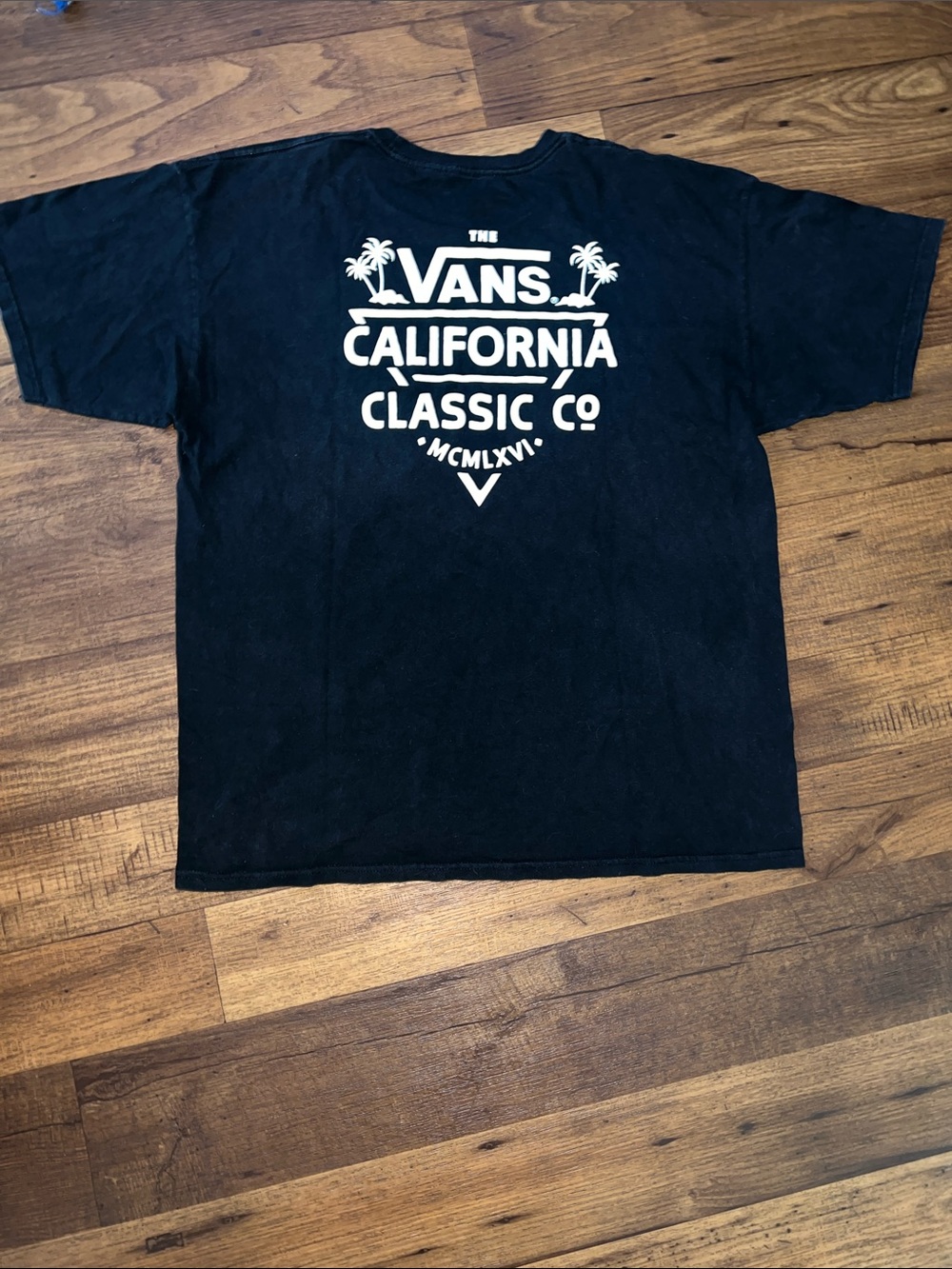 Vans Black Short-Sleeve Tee with White Chest Logo